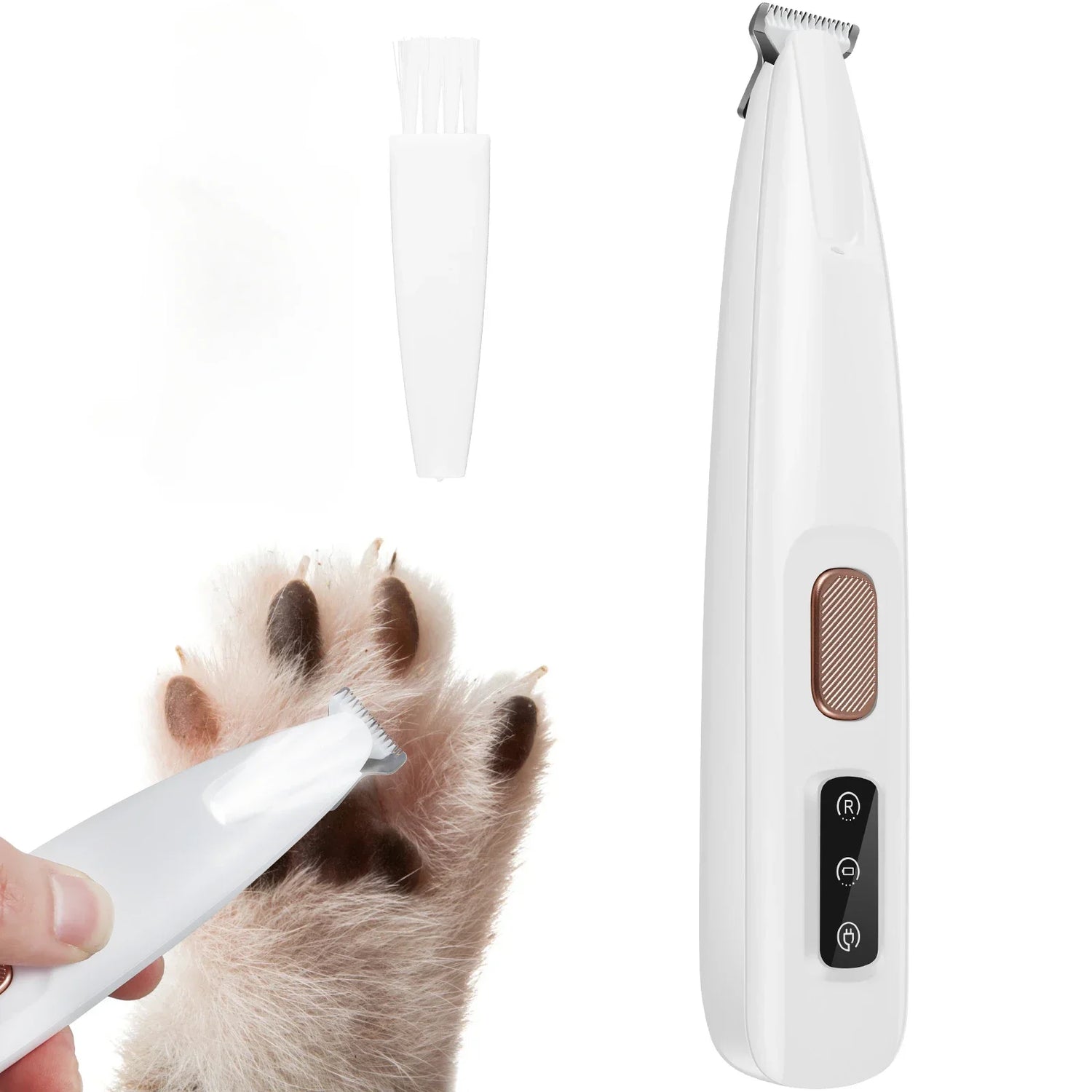 LED Dog Trimmer: Waterproof, Silent & Safe – 18mm Blade for Paws/Ears