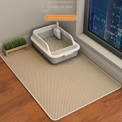Waterproof Cat Litter Mat - Double Layer Traps Litter & Sand | 90x60cm Non-Slip, Washable | For Cats & Dogs 🐾✨