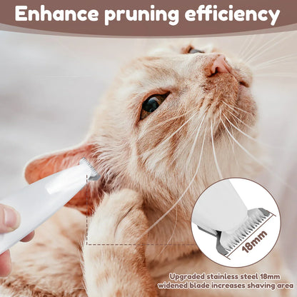 LED Dog Trimmer: Waterproof, Silent & Safe – 18mm Blade for Paws/Ears