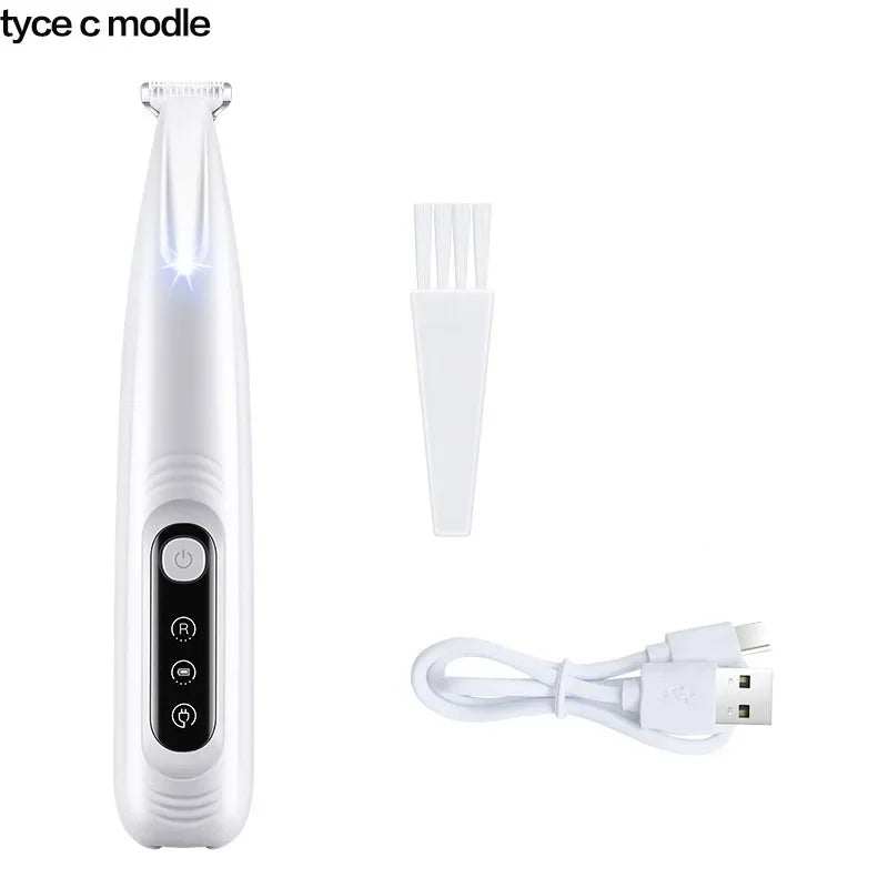 LED Dog Trimmer: Waterproof, Silent & Safe – 18mm Blade for Paws/Ears