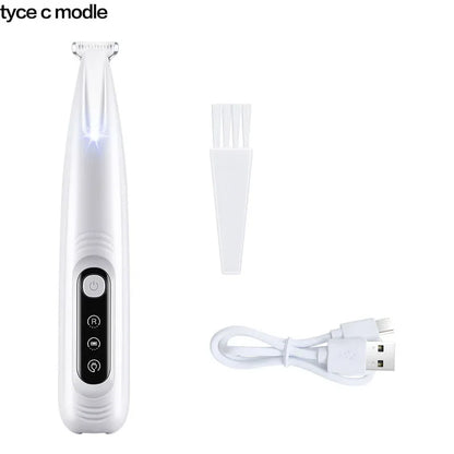 LED Dog Trimmer: Waterproof, Silent & Safe – 18mm Blade for Paws/Ears